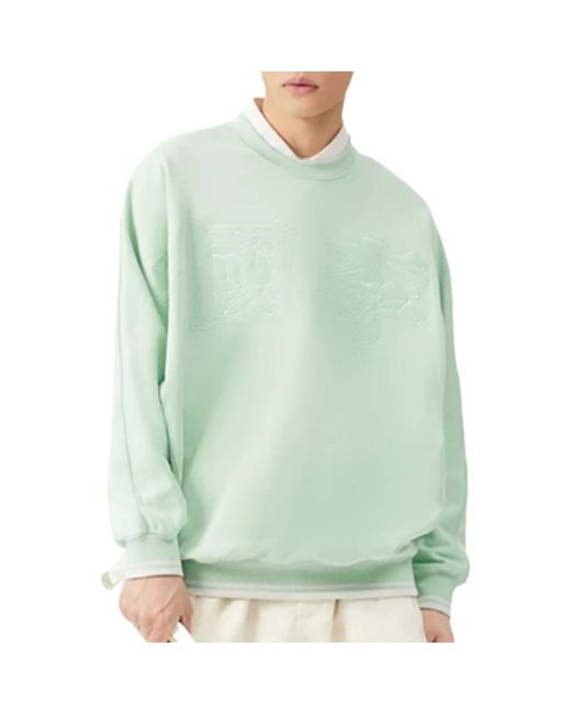 Li-ning Green Stylish Loose Round Neck Pullover 'Light' for men