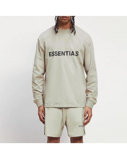 Fear Of God White 3D Silicon Applique Long Sleeve T-Shirt for men
