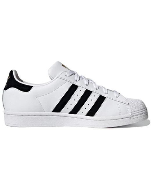 Adidas White Originals Superstar Non-Slip Lightweight Casual Skate Shoes for men