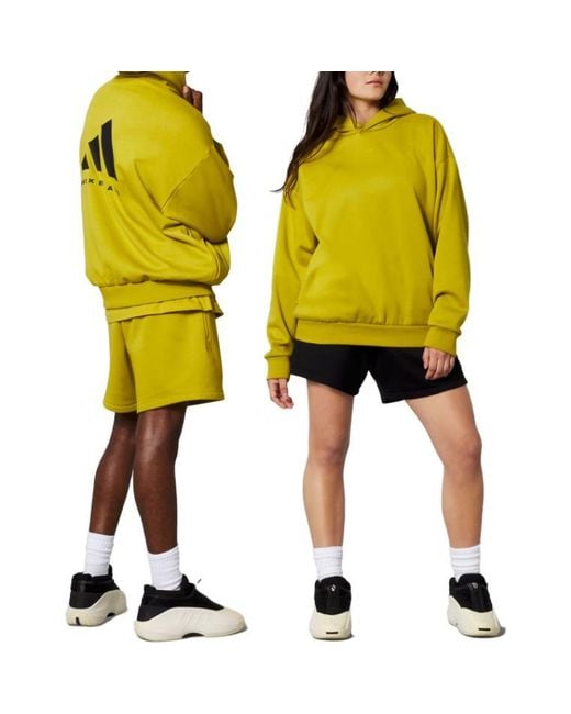Adidas Yellow Basketball Hoodie 'Pulse' for men