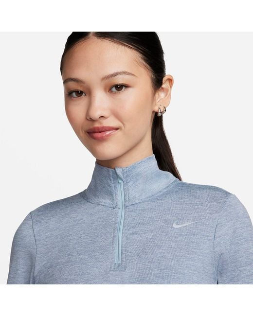 Nike Blue (Wmns) Dri-Fit Swift Element Uv 1/4-Zip Running Top 'Light Armory'