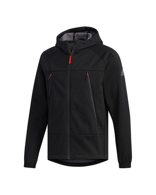 Adidas Black Softshell Ho Outdoor Casual Sports Hooded Jacket for men