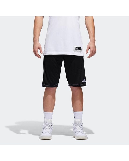 Adidas Black Sports Side Stripe Basketball Breathable Shorts for men