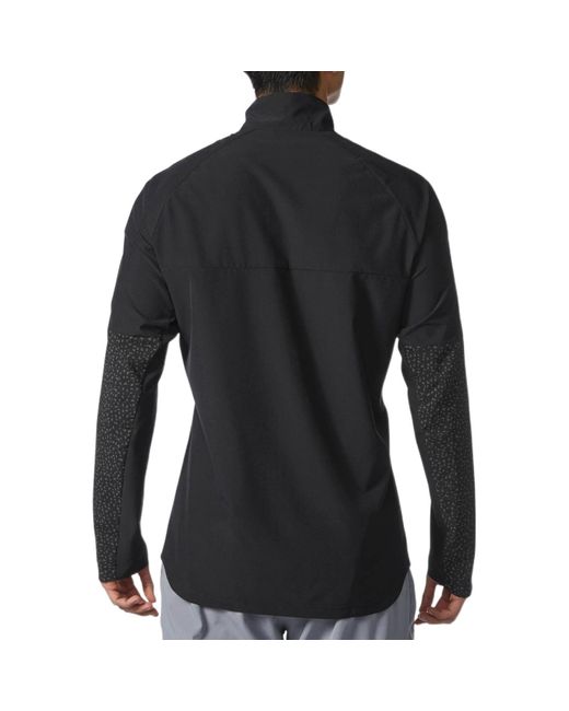Adidas Black Solid Color Polka Dots Logo Zipper Stand Collar Jacket for men