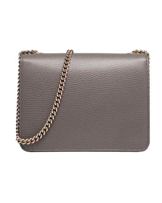 Gucci Gray (Wmns) Leather Bag Single-Shoulder Bag