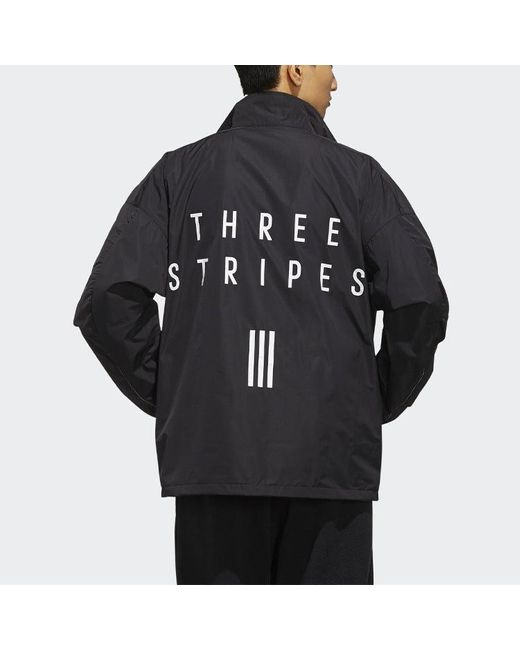 Adidas Blue S2S Coach Jk Back Printing Sports Stand Collar Jacket for men