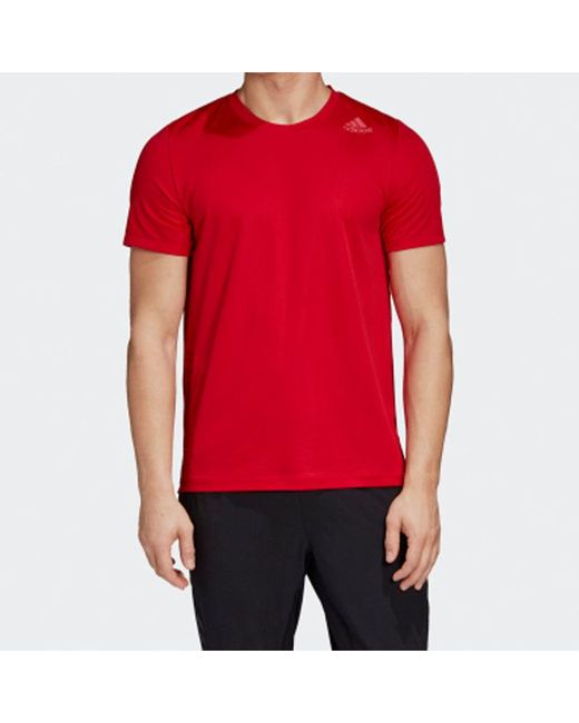Adidas Red Soccer/Football Training Sports Round Neck Short Sleeve for men