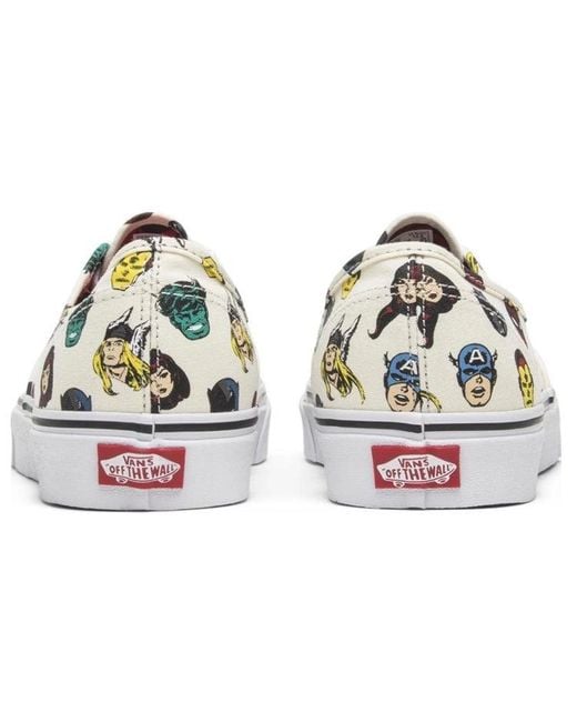 Vans White Marvel X Authentic 'Marvel Heads' for men