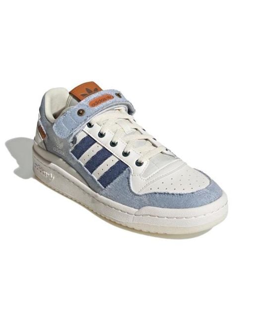 Adidas Blue Originals Forum Low Cozy Wear-Resistant Non-Slip Skateboarding Shoes Denim for men