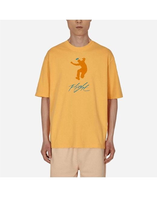 Nike X Union Crossover Solid Color Character Alphabet Printing Round Neck Short Sleeve Asia Edition Yellow for men