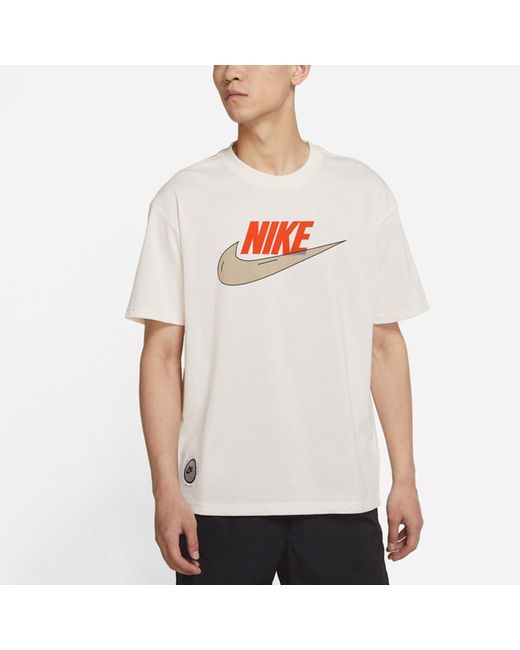 Nike White Sportswear Tee M2Z Purpose Leisure Sports Round Collarletter Print Short Sleeve for men