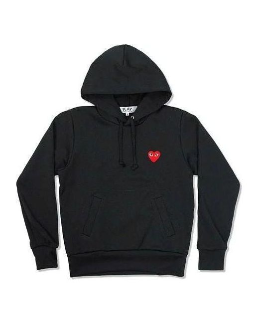 COMME DES GARÇONS PLAY Black (Wmns) No Zip Hoodie Heart Emblem