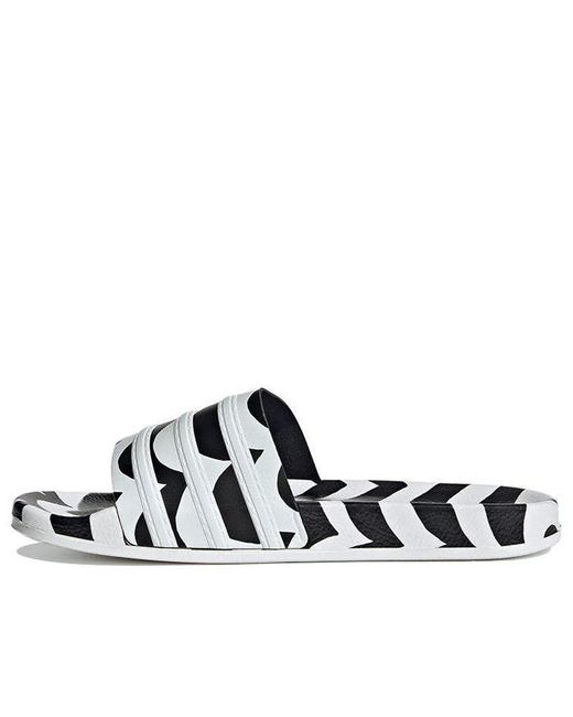 Adidas Black (Wmns) Marimekko X Adilette Slide 'Laine Wave'