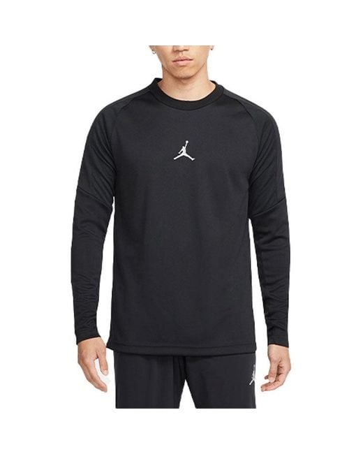 Nike Blue Dri-Fit Logo Printing Round Neck Sports Pullover Long Sleeves for men