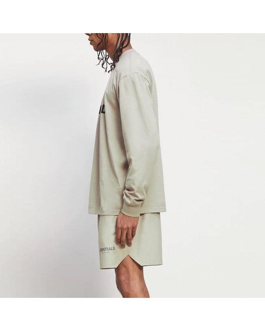 Fear Of God White 3D Silicon Applique Long Sleeve T-Shirt for men