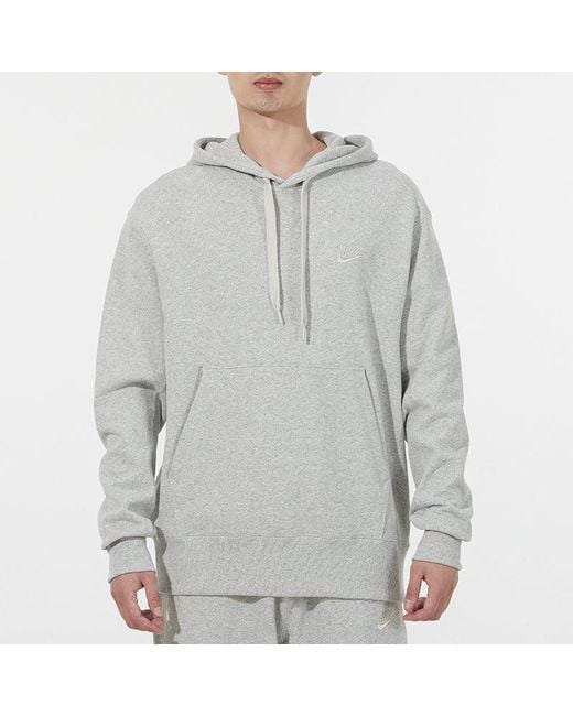 Nike Gray Sportswear French Terry Embroidered Logo Solid Color Light for men