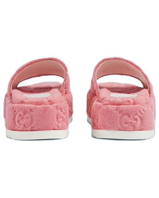 Gucci Pink GG Terry Platform Sandal