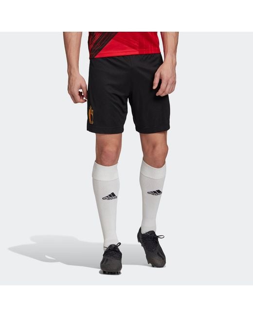 Adidas Black Rbfa H Sho European Cup Belgium National Team Home Soccer/Football Sports Shorts for men