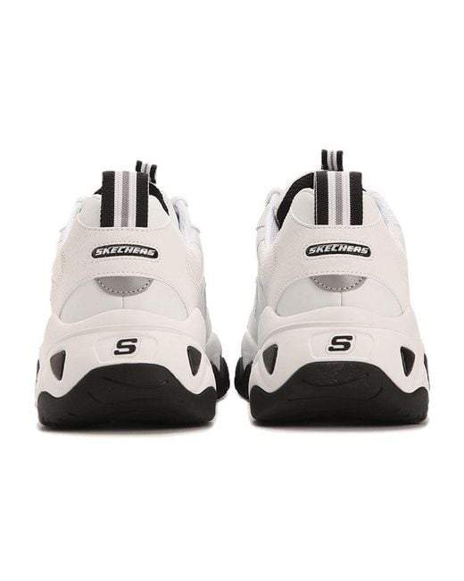 Skechers White D'Lites Low Running Shoes for men
