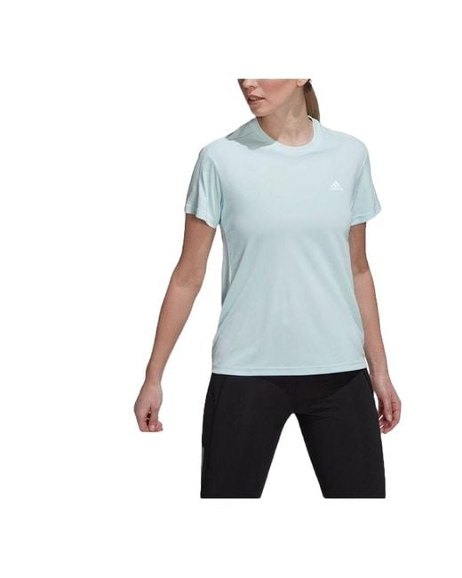 Adidas Hl1456 Run It Tee W T-shirt Almost Blue Size S