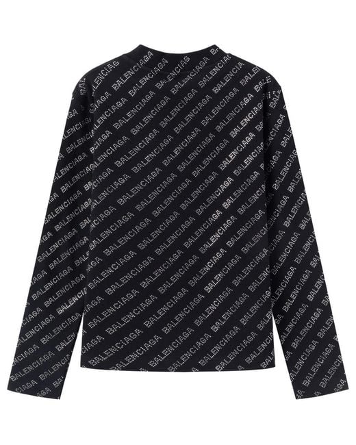Balenciaga Black Mini Allover Sweater for men