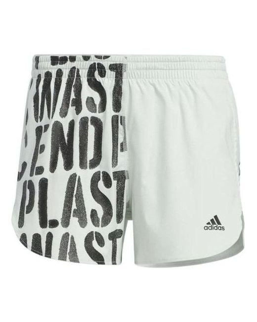 Adidas Green (Wmns) Run Fast Running Shorts With Inner Briefs