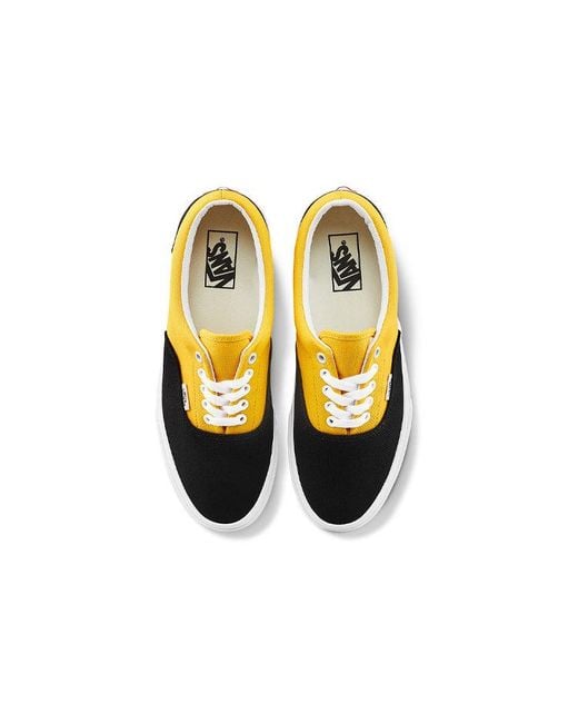 Vans Yellow Era Retro Casual Skate Shoes Splicing for men