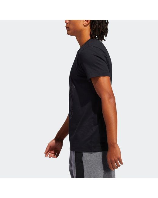 Adidas Black Cny Printing Basketball Sports Short Sleeve for men