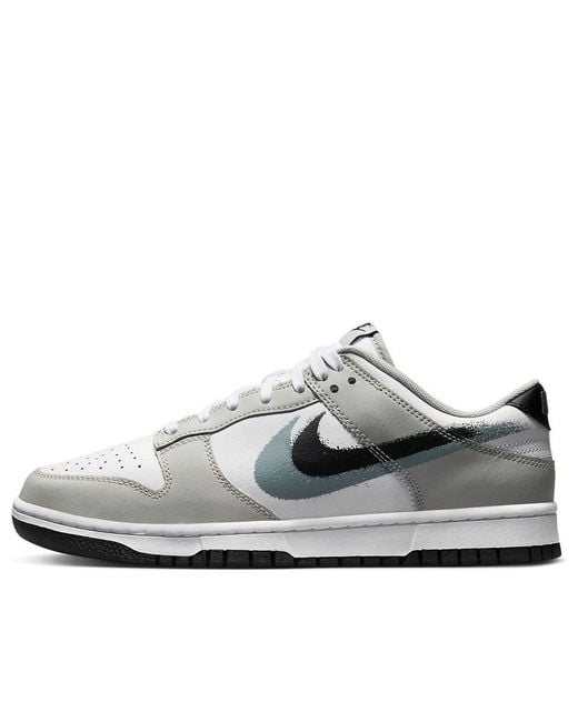Nike White Dunk Low 'Spray Paint Swoosh' for men