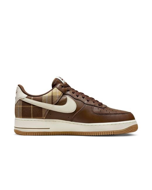 Nike Brown Air Force 1 Low "Plaid" Shoes for men