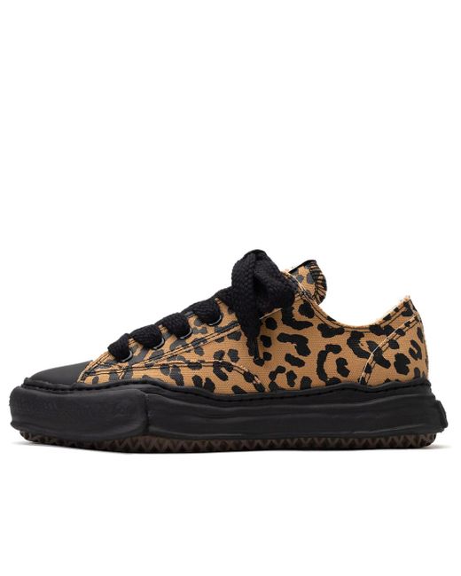 Maison Mihara Yasuhiro Black Peterson Og Sole Leopard Canvas Low-Top Sneaker for men