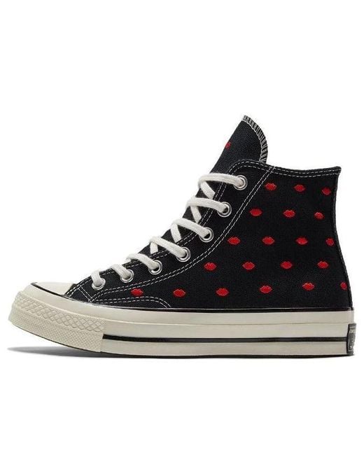 Converse Black Chuck 70 Embroidered Lips High 'Love Me for men