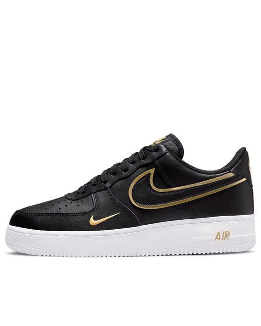 Nike Black Air Force 1 '07 Lv8 'Metallic Swoosh Pack for men
