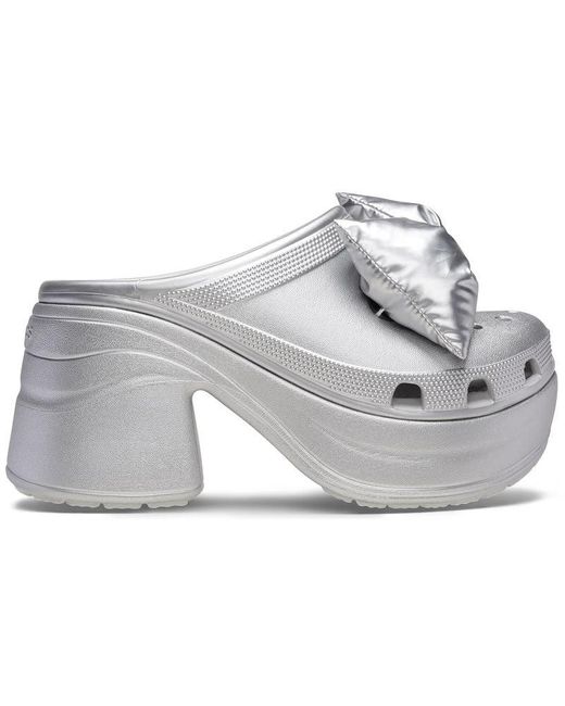 CROCSTM Gray (Wmns) Siren Metallic Bow Clogs