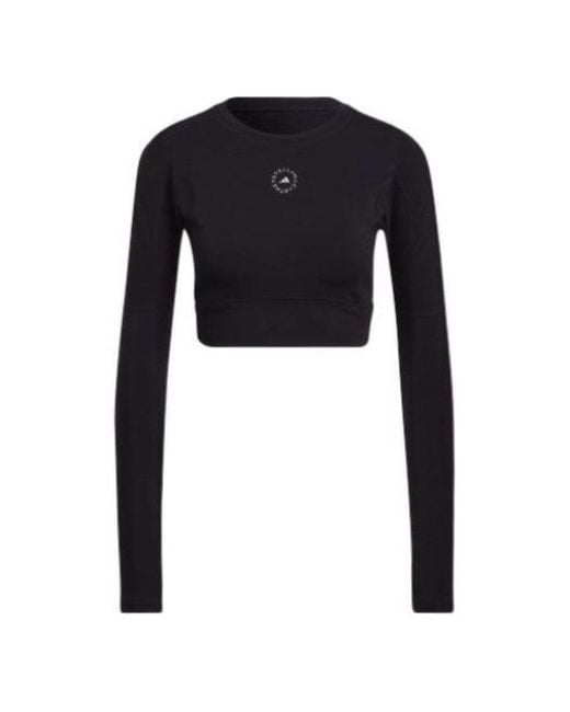Adidas Black (Wmns) By Stella Mccartney Truestrength Cropped Long Sleeve T-Shirt