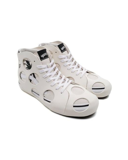 Vans White Sk8-Hi Cage Vlt Lx 'Polka Dot Checkered for men