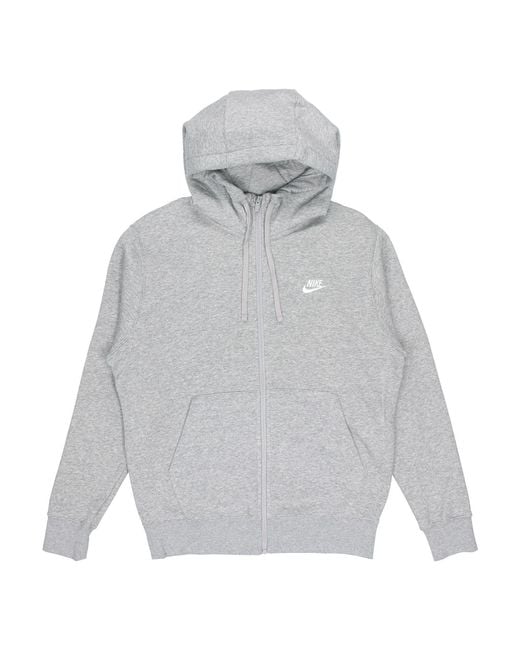 Nike Gray Sportswear Club French Terry Full House Hoodie for men