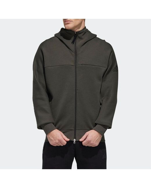 Adidas Gray O1 Htt Music Logo Casual Sports Hooded Jacket for men