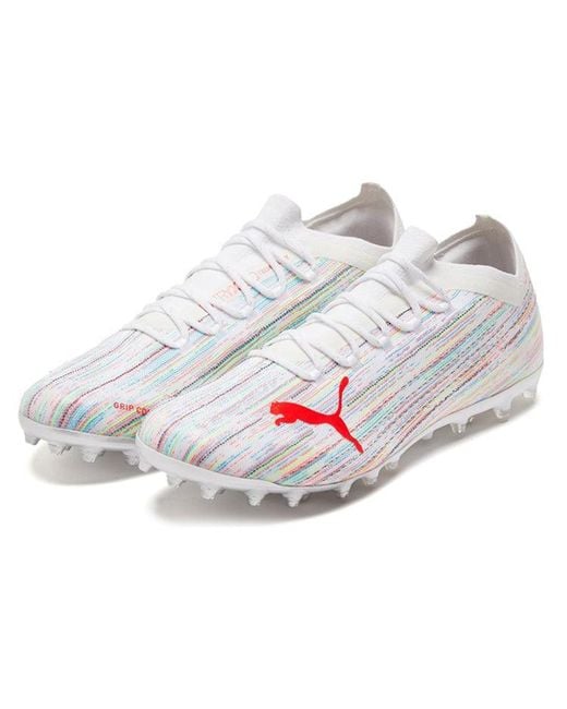 PUMA White Ultra 1.2 Mg Soccer Shoes for men