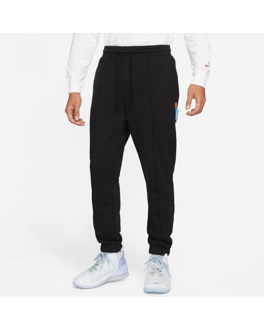 Nike Black Lebron Loose Fleece Lined Knit Bundle Feet Sports Pants/Trousers/Joggers for men