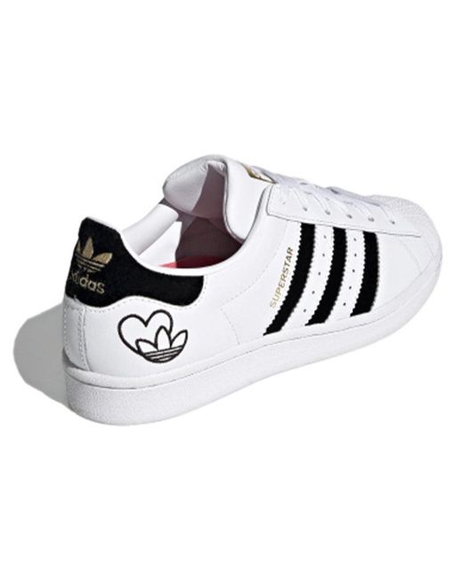 Adidas White Originals Superstar Non-Slip Lightweight Casual Skate Shoes for men