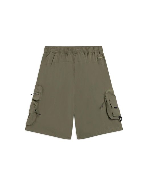 Li-ning Green Counterflow Cargo Shorts 'Military' for men