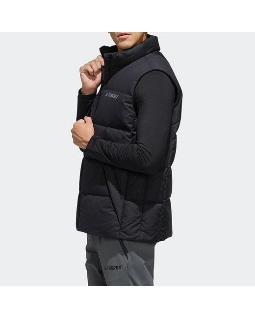 Adidas Blue Xplr Dwn Vest Alphabet Casual Down Vest for men