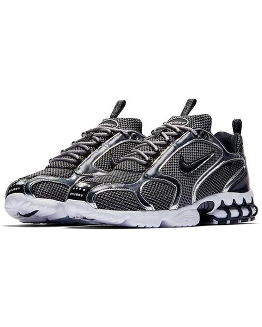 Nike Black X Stussy Air Zoom Spiridon Caged 2 'Pure Platinum' for men