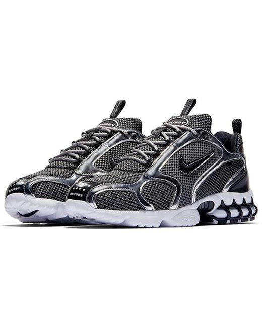 Nike Black X Stussy Air Zoom Spiridon Caged 2 'Pure Platinum' for men