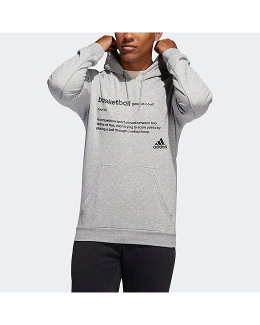 Adidas Gray Definition Hdy Athleisure Casual Sports Hooded Pullover for men
