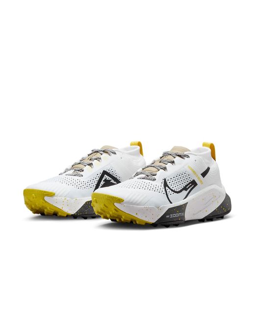 Nike White Zoomx Zegama Trail Vivid Sulfur' for men