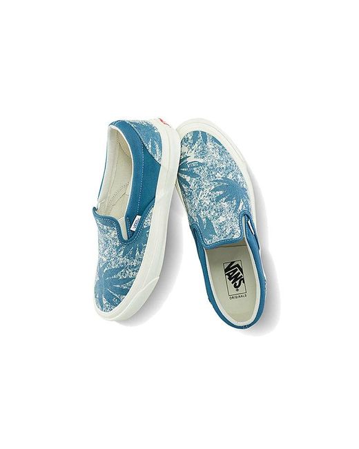 Vans Blue Og Classic Slip-On Lx 'Palm Acid Wash Summer Leaf for men