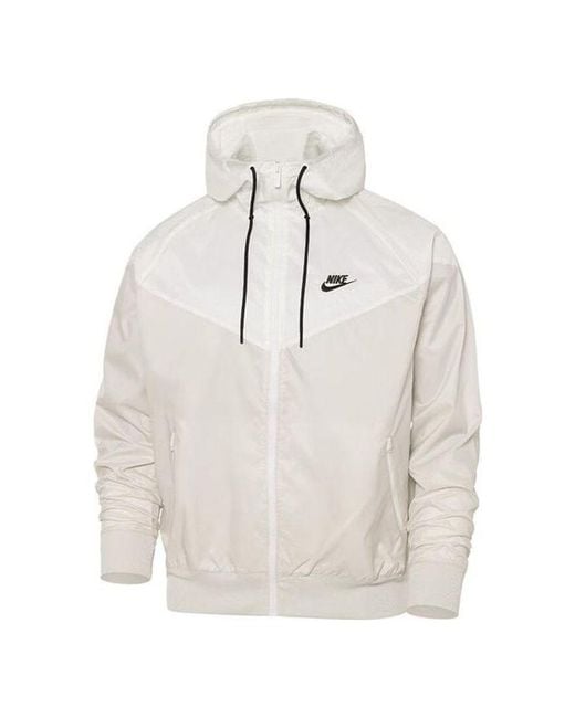 Nike White Sportswear Windrunner Hooded Jacket 'Light Orewood Sail' for men