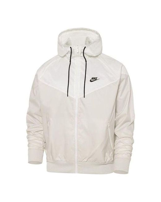 Nike White Sportswear Windrunner Hooded Jacket for men